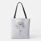 Poppies Minimalistische kunst lijn tekening Tote Bag (Achterkant)