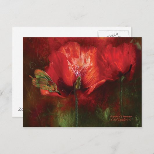 Poppies of Summer Art Briefkaart (Voorkant / Achterkant)