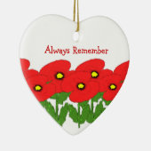 Poppies Ontwerp Gepersonaliseerde Herinnering Keramisch Ornament (Rechts)