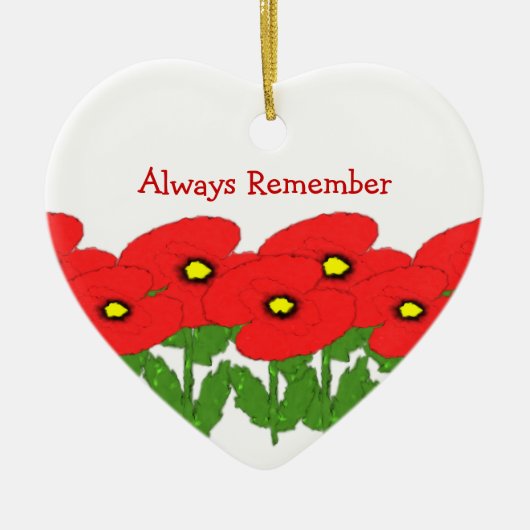 Poppies Ontwerp Gepersonaliseerde Herinnering Keramisch Ornament (Voorkant)