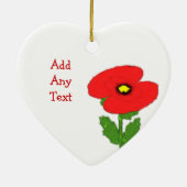 Poppies Ontwerp Gepersonaliseerde Herinnering Keramisch Ornament (Achterkant)