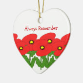 Poppies Ontwerp Gepersonaliseerde Herinnering Keramisch Ornament (Links)