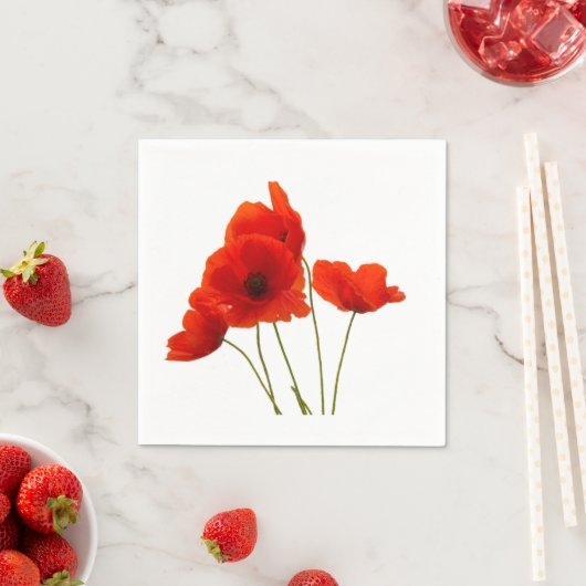 "Poppies" ontwerp papieren servetten (Insitu)