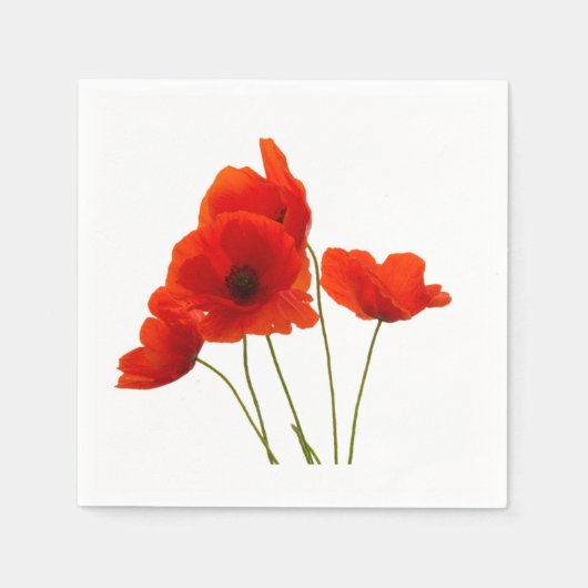 "Poppies" ontwerp papieren servetten (Voorkant)