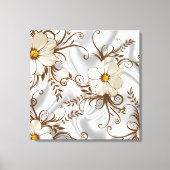 Poppies op Satijn Stretched Canvas Print (Voorkant)