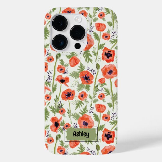 Poppies Oranje Floral Pattern Case-Mate iPhone Case (Achterkant)