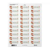 Poppies Oranje Waterverf Patroon Etiket (Full Sheet)