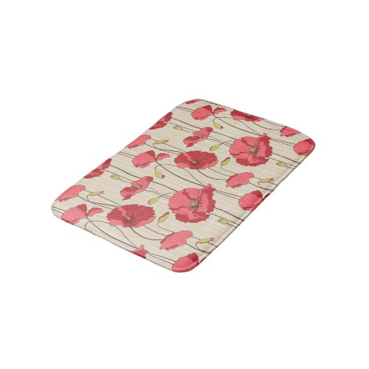 Poppies Patroon Retro Badmat (Gekanteld)