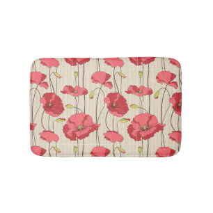 Poppies Patroon Retro Badmat