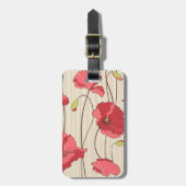 Poppies Patroon Retro Bagagelabel (Voorkant verticaal)