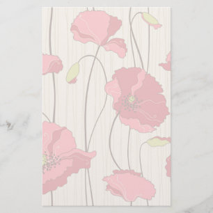 Poppies Patroon Retro Briefpapier