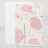 Poppies Patroon Retro Briefpapier (Voorkant / Achterkant)