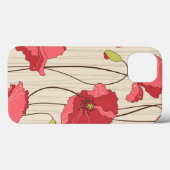 Poppies Patroon Retro Case-Mate iPhone Case (Achterkant (horizontaal))