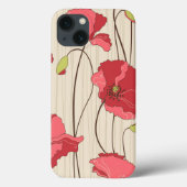 Poppies Patroon Retro Case-Mate iPhone Case (Achterkant)