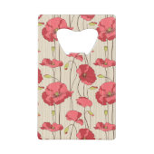 Poppies Patroon Retro Creditkaart Flessenopener (Voorkant)