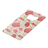 Poppies Patroon Retro Creditkaart Flessenopener (Achterkant Gekanteld)
