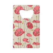 Poppies Patroon Retro Creditkaart Flessenopener (Achterkant)