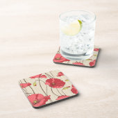 Poppies Patroon Retro Drankjes Onderzetter (Rechterzijde)