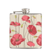 Poppies Patroon Retro Heupfles (Voorkant)