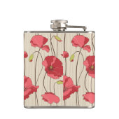 Poppies Patroon Retro Heupfles (Achterkant)