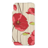 Poppies Patroon Retro Incipio iPhone Portemonnee Hoesje (Voorkant Agenda)