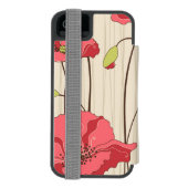 Poppies Patroon Retro Incipio iPhone Portemonnee Hoesje (Agenda Achterkant)