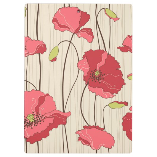 Poppies Patroon Retro Klembord (Achterkant)