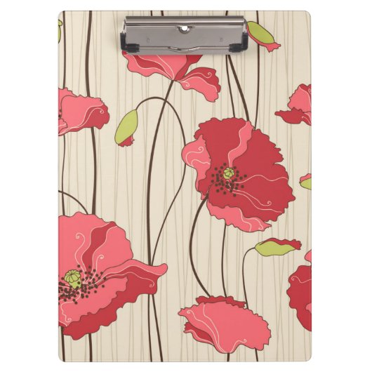 Poppies Patroon Retro Klembord (Voorkant)