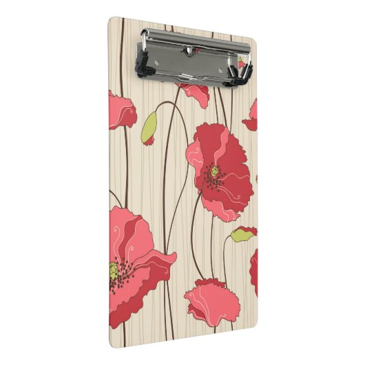 Poppies Patroon Retro Mini Klembord (Schuin)