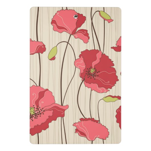 Poppies Patroon Retro Mini Klembord (Achterkant)