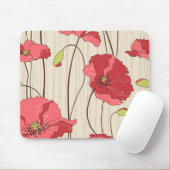 Poppies Patroon Retro Muismat (Met muis)