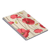 Poppies Patroon Retro Notitieboek (Rechterzijde)