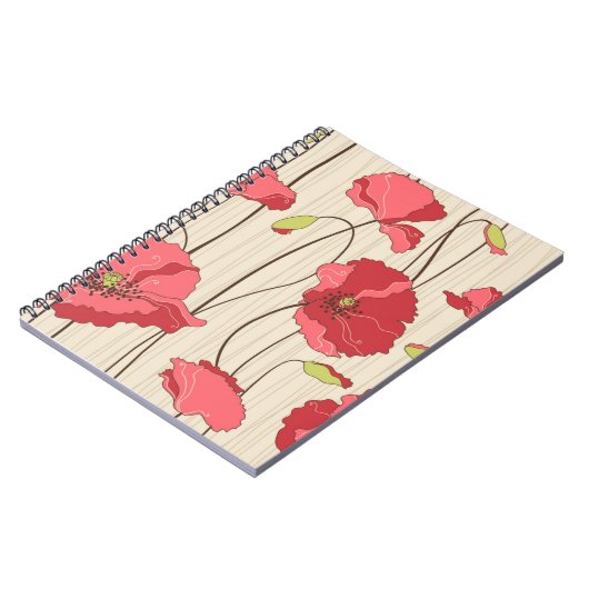 Poppies Patroon Retro Notitieboek (Linkerzijde)