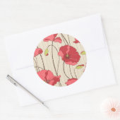 Poppies Patroon Retro Ronde Sticker (Envelop)
