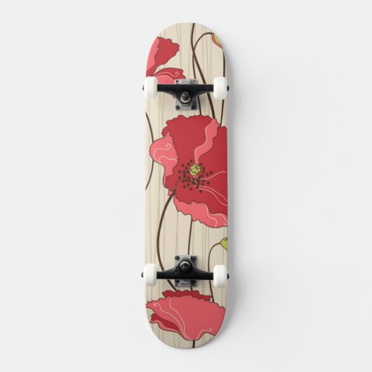 Poppies Patroon Retro Skateboard