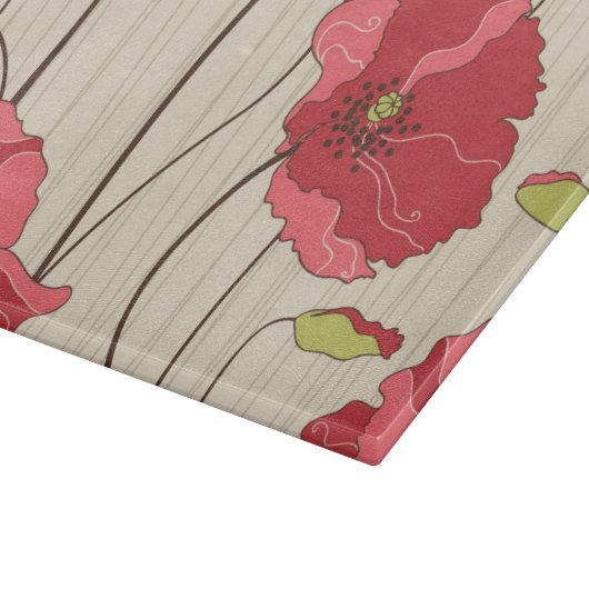 Poppies Patroon Retro Snijplank (Hoek)