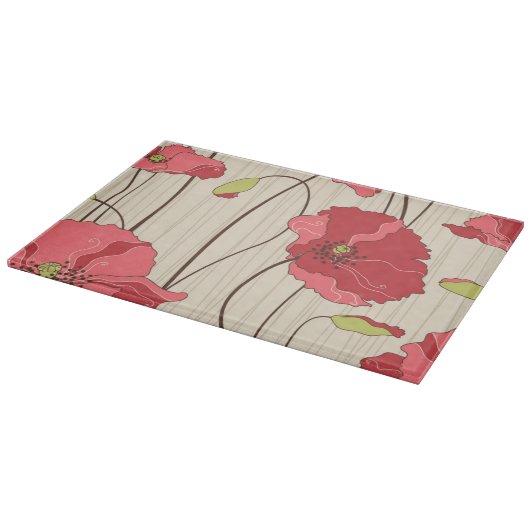 Poppies Patroon Retro Snijplank (Hoek)