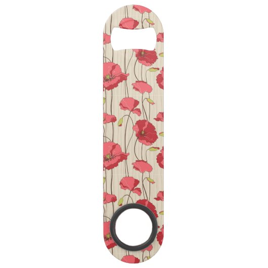 Poppies Patroon Retro Speed Flessenopener (Voorkant)