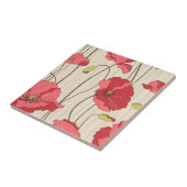 Poppies Patroon Retro Tegeltje (Zijkant)