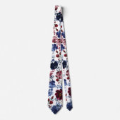 Poppies & Peonies Red White & Blue Weddenschap Stropdas (Voorkant)