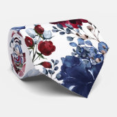 Poppies & Peonies Red White & Blue Weddenschap Stropdas (Opgerold)