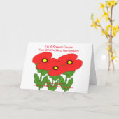 Poppies Personalized 9th Wedding Jubileum Kaart (Gele Bloem)