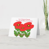 Poppies Personalized 9th Wedding Jubileum Kaart (Voorkant)