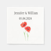 Poppies Poppy flower waterverf Red Rustic Wedding Servet (Voorkant)