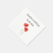 Poppies Poppy flower waterverf Red Rustic Wedding Servet (Hoek)