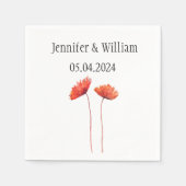 Poppies Poppy flower waterverf Red Rustic Wedding Servet (Voorkant)
