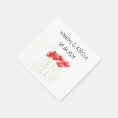 Poppies Poppy flower waterverf Red Rustic Wedding Servet (Hoek)