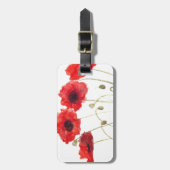 Poppies Red Flowers Waterverf Wildbloemen Rustisch Bagagelabel (Voorkant verticaal)
