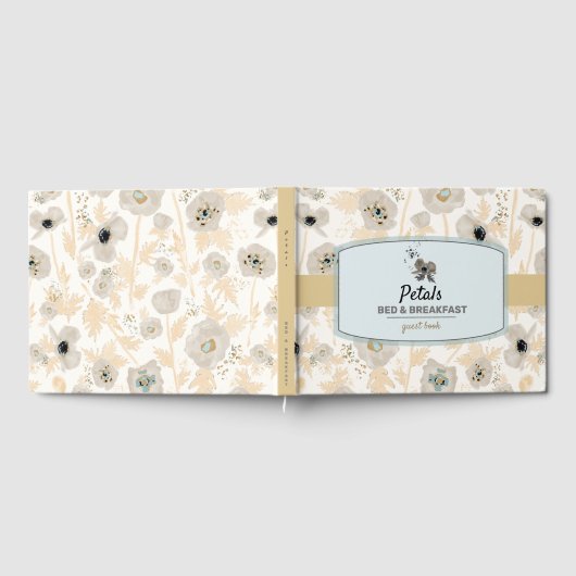 Poppies Rental Guest Book Waterverf Pattern Gastenboek (Volledig)