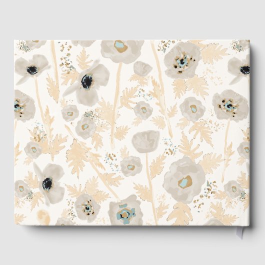 Poppies Rental Guest Book Waterverf Pattern Gastenboek (Achterkant)